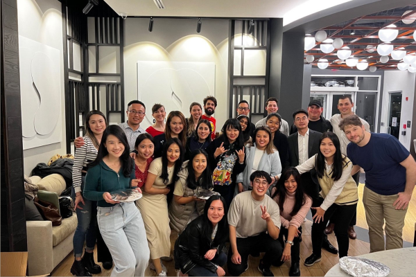 Group photograph of students who gathered for dumpling making event