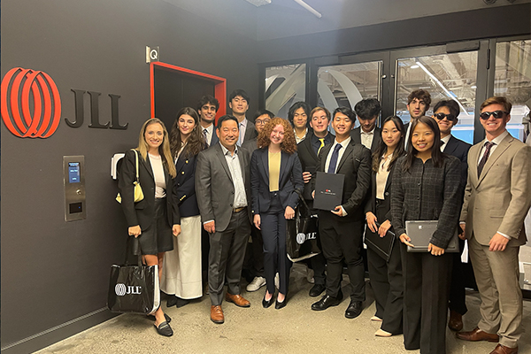 Picture of students visiting JLL in Boston