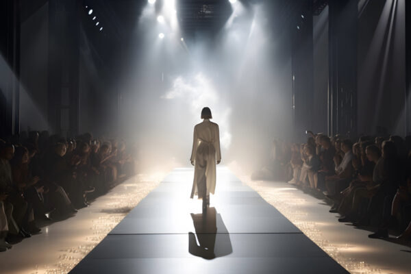 Fashion model on runway