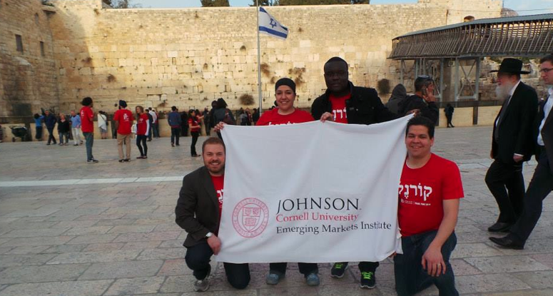 EMI Fellows (from left to right): Gregory Miller, Andrea Amaya, Tariboma Teme, and Francisco Jose Robles Cedeno at Western Wall, Jerusalem