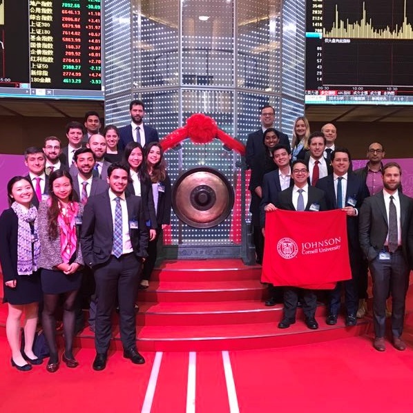 Johnson students at the Chinese Stock Exchange
