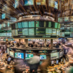 Stock market trading floor