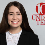 headshot of Madison Austrich with the 10 Under 10 graphic identifier overlaid on the photo background.