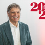 upper body photo of Fred Keller with the 20 for 20 graphic identifier placed on the photo background next to him.