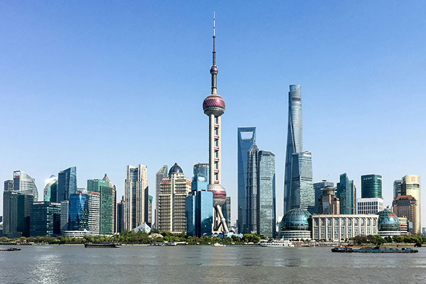 Shanghai waterfront skyline.