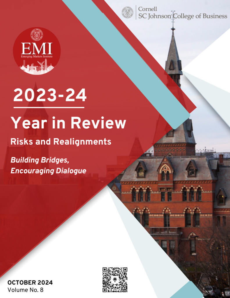 EMI Year in Review 23-24 cover page with Sage Hall in the background