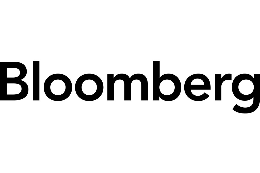 Black text that reads "Bloomberg"