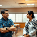 Two doctors meeting.