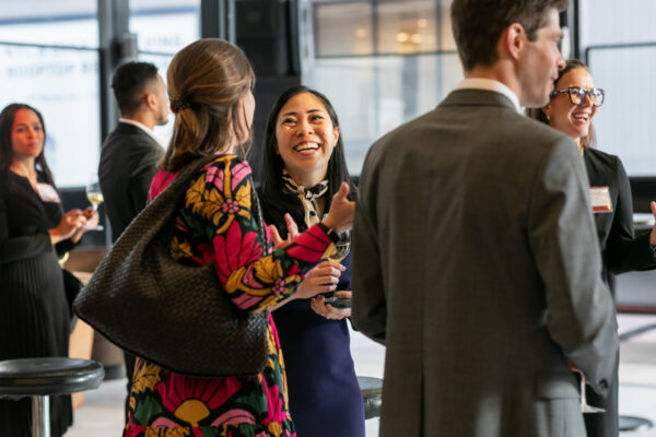 Alumni mingling at the Big Red Bash.