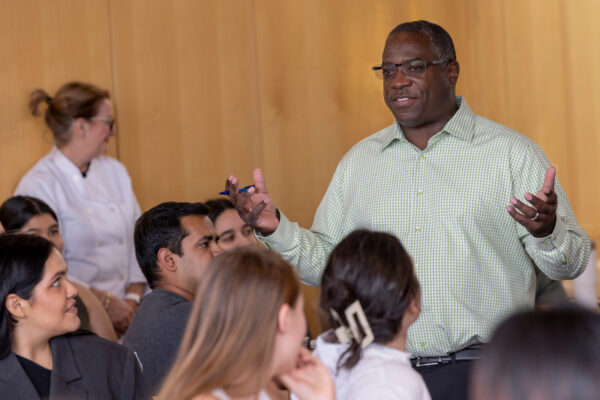 Senior Lecturer, Doug Miller speaks to students.