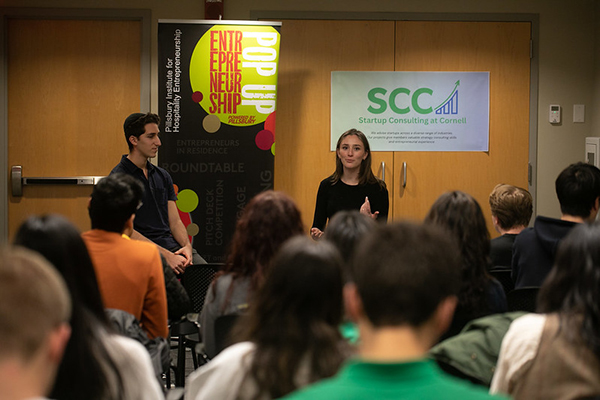 Grace Van Hollebeke speaking at the Women and Hospitality Entrepreneurship event
