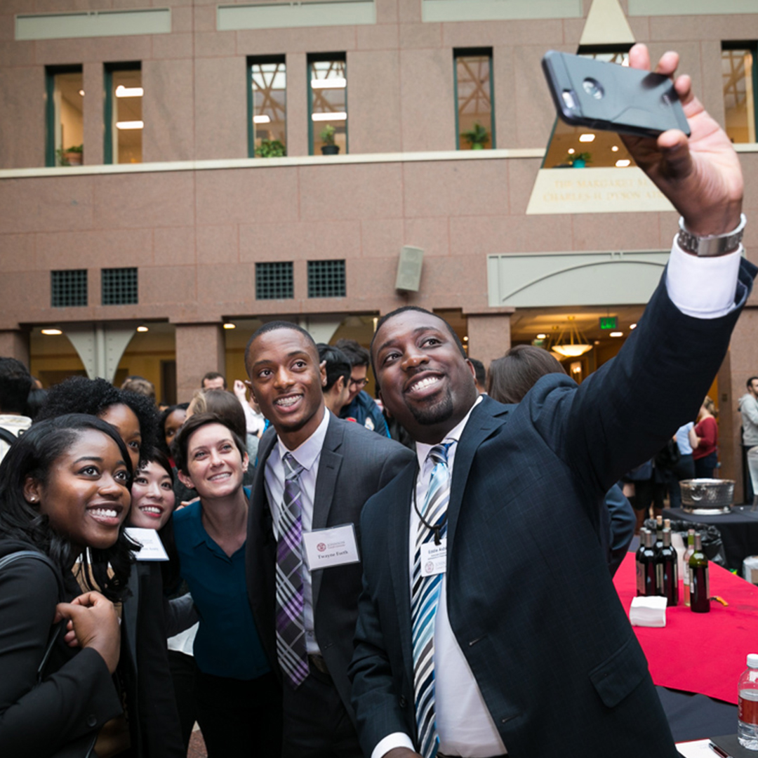 JMB participants take a selfie in the atrium.