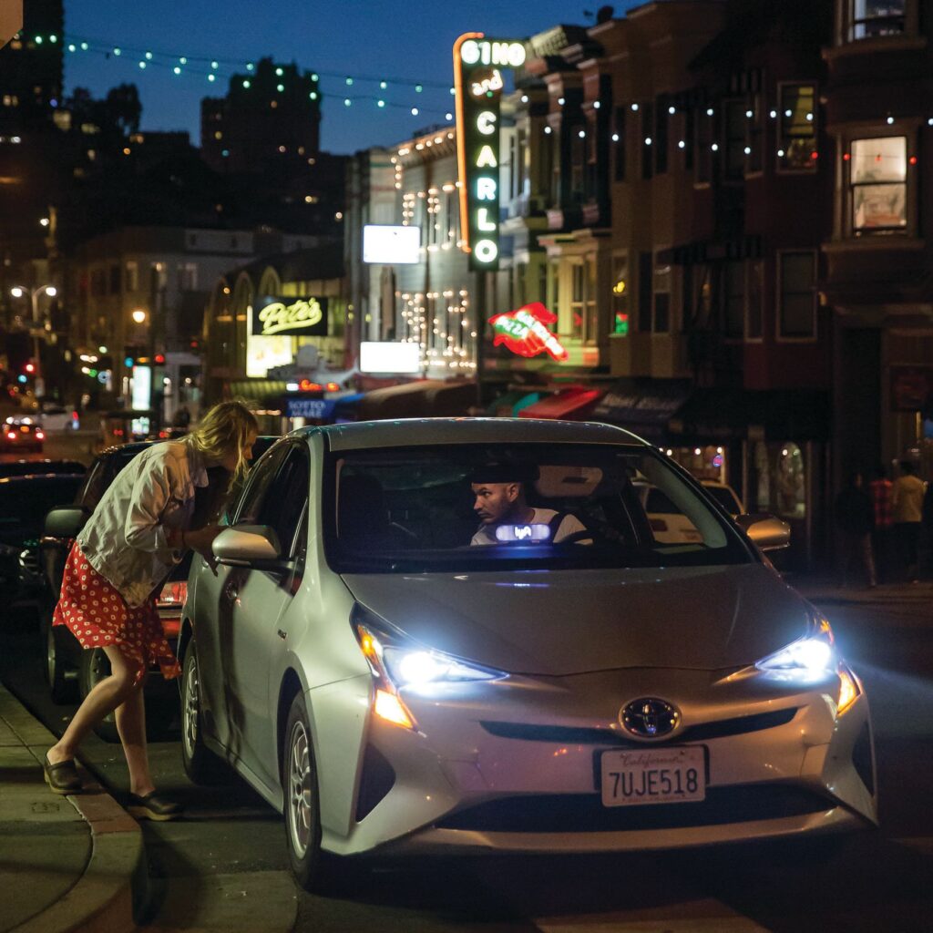 A passenger gets a Lyft in San Francisco.