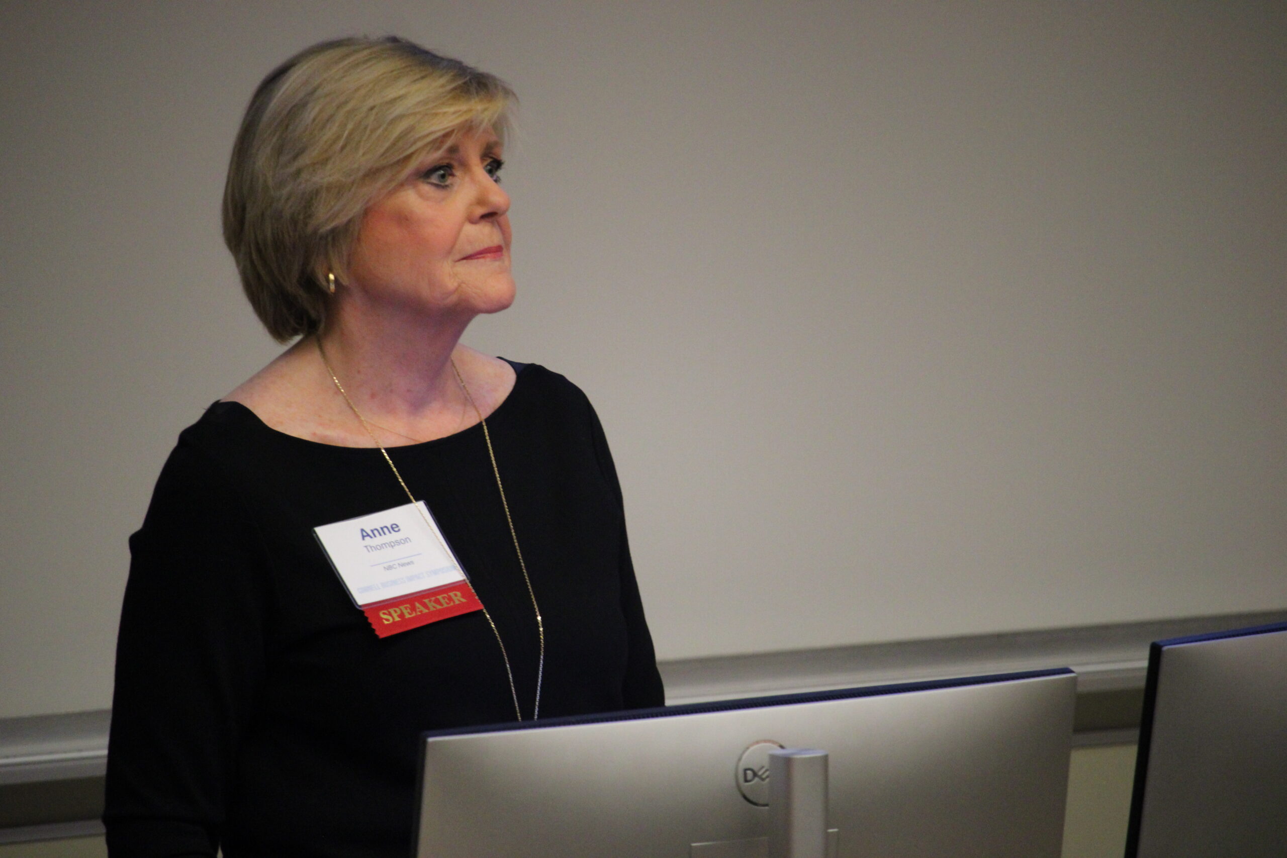 Anne Thompson giving her keynote speech