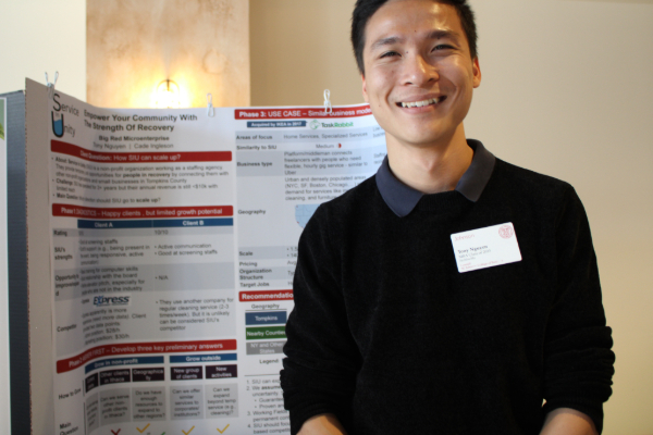 Tony Nguyen standing next to the Service in Unity project board.