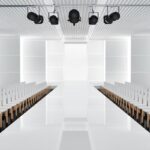 Decorative illustration of a fashion runway.