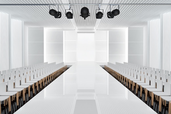 Decorative illustration of a fashion runway.