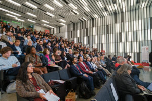 Attendees at the Bloomberg Auditorium