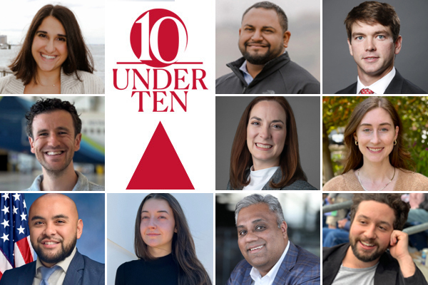 Headshots of all the 10 under 10 honorees with a 10 Under 10 graphic identifier.