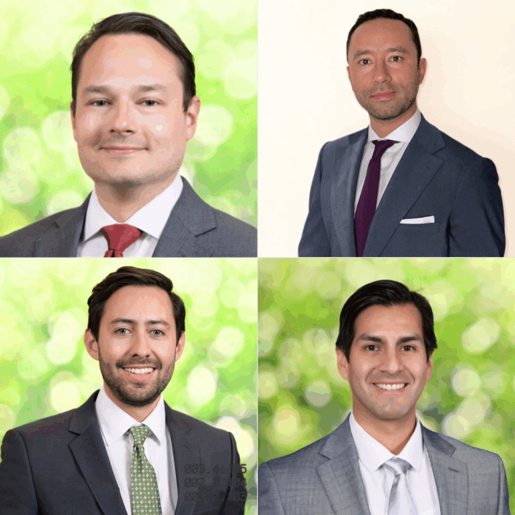 Headshots of the 2025 four-person winning team.