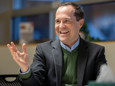A close-up of Andrew Quagliata, founder and faculty sponsor of the pitch deck competition.