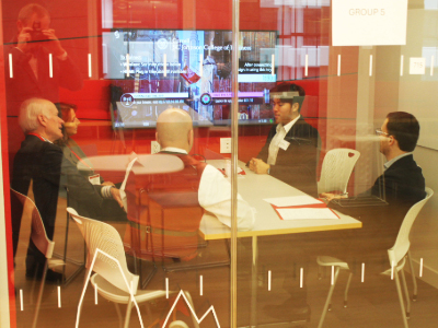 Mentees and mentors converse during the group networking session in a breakout room