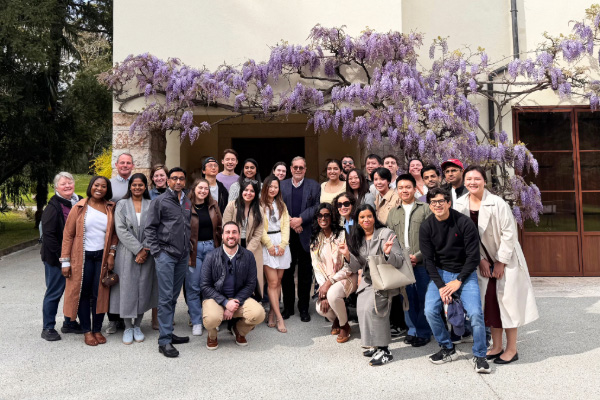 Group photo taken at the Sartori Winery in Verona during the 2026 Family Businesses in Italy trek.