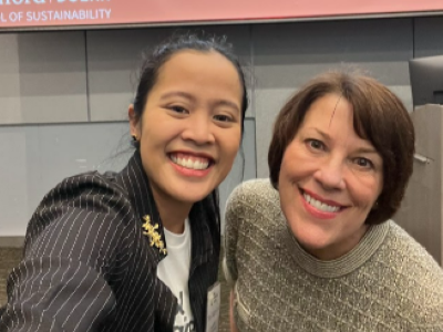 Tika Diagnestya and Dean Sarah Soule, PhD ’95