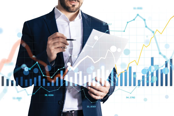 Man looking at chart