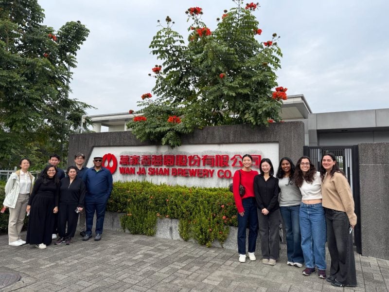 SMART students in front of Wan Ja Shan headquarters in Taiwan.