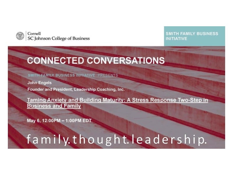 Video preview of conversation: Taming anxiety and building maturity