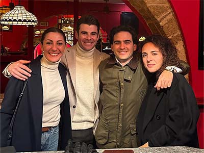 Image of Guzzo and his new friends in Sicily