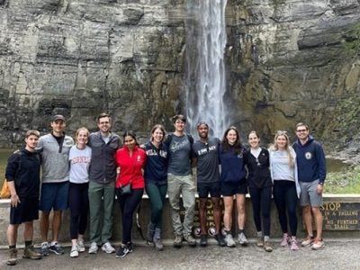 Image of Park Fellows on a hike at Taughannock Falls State Park