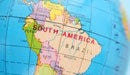 A cropped image of a map showing South America