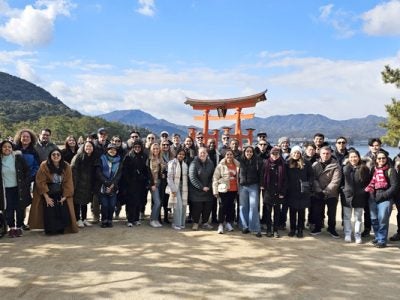 Image of students at Miyajima Island