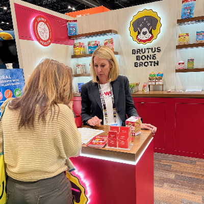  Kim promoting Brutus Broth at the Global Pet Expo.