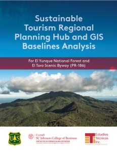 Cover of the Sustainable Tourism Regional Planning Hub and GIS Baselines Analysis.